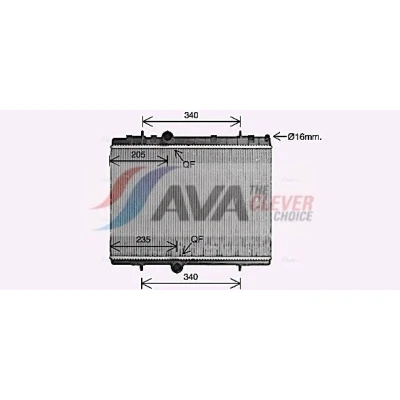 Billede af PRASCO CN2328 Radiator Aluminium 380 544 26 med lynkobling Loddet køleripper CITROËN: C4 II Hatchback