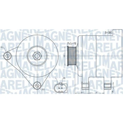 Billede af MAGNETI MARELLI 063731985010 Generator 14V 140A VOLKSWAGEN: Polo V Hatchback, Golf 5, Touran I, SKODA: Fabia 2, Octavia II Hatchback