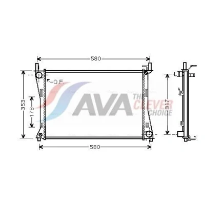 Billede af PRASCO FDA2325 Radiator Aluminium 500 341 23 med lynkobling Mekanisk fuget køleripper FORD: FIESTA 5
