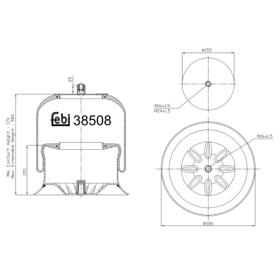 Billede af FEBI BILSTEIN 38508 Fjerbælg, luftaffjedring