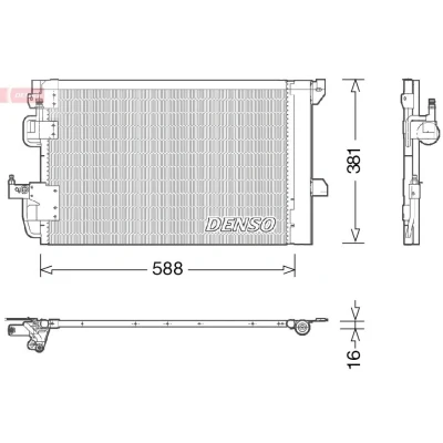 Billede af DENSO DCN20007 Kondensator med tørrer 588x381x16 R 134a 588 OPEL: Astra G Caravan