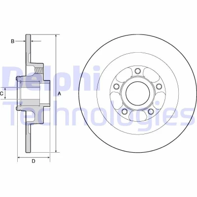 Billede af DELPHI BG9138RS Bremseskiver 300 11 5 fuldstændigt olieret ubehandlet med hjulleje, ABS sensorring RENAULT: LAGUNA 3 Grandtour,