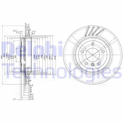 Billede af DELPHI BG3831 Bremseskiver 320 22 5 ventileret olieret ubehandlet uden hjullejer, ABS sensorring BMW: 3 Sedan, Touring, Coupe