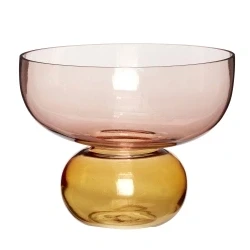 Billede af Hübsch vase i rosa og gul glas