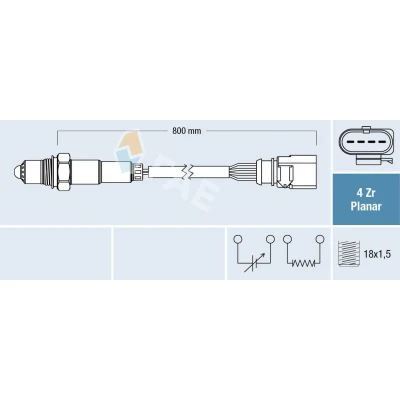 Billede af FAE 77697 Lambdasonde SKODA: Octavia 3 Schrägheck, Combi, SEAT: Leon III ST, VOLKSWAGEN: Golf 7 Variant