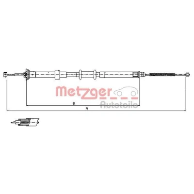 Billede af METZGER 12.0725 Håndbremsekabel bagved til venstre 1425/1176 COFLE FIAT: 500 Hatchback