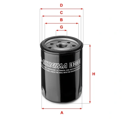 Billede af SOFIMA S 3430 R Oliefilter 3/4 16 UNF med to returløbs stop ventiler Påskruet filter FIAT: 127 Hatchback, Uno Panda I Hatchback
