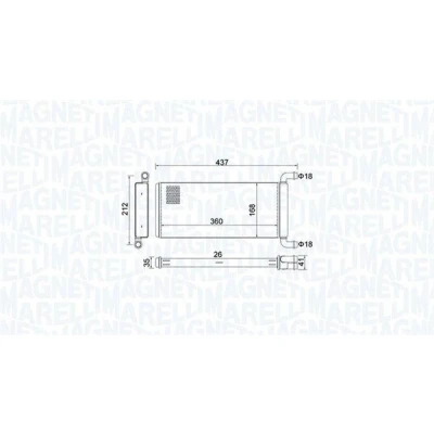Billede af MAGNETI MARELLI 350218451000 Varmeveksler VOLKSWAGEN: Crafter 30 50 Ladvogn/Chassis
