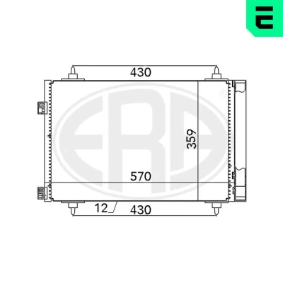Billede af ERA 667078 Kondensator med tørrer 570 CITROËN: C4 I Grand Picasso, Picasso 1, Hatchback, PEUGEOT: 308 SW, 307 Hatchback