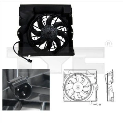 Billede af TYC 803 0009 Køleventilator til køretøjer med klimaanlæg 385 80/230 kølerventilatorramme (karm) kontroldel BMW: 3 Coupe