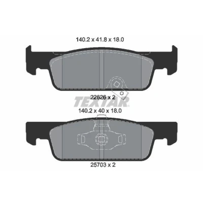 Billede af TEXTAR 2262601 Bremseklodser med akustisk advarsel for slid SMART: Fortwo III Coupe