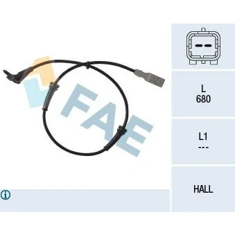 Billede af FAE 78036 ABS Sensor foraksel Hall princip 2 680 PEUGEOT: 307 Stationcar, SW, Hatchback