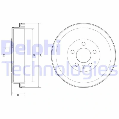 Billede af DELPHI BF634 Bremsetromler uden ABS sensorring, hjullejer, leje 276 SKODA: Fabia 2