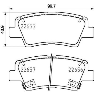 Billede af HELLA 8DB 355 031 681 Bremseklodser Inkl. slidadvarselskontakt med tilbehør KIA: Niro, Sportage IV, Stonic Hatchback, HYUNDAI: Tucson, Ioniq