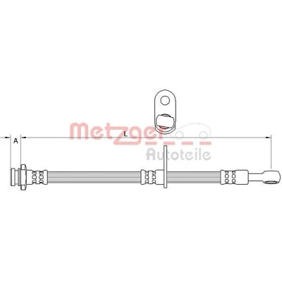 Billede af METZGER 4111592 Bremseslange venstre foraksel, højre foraksel 395mm M10x1mm SUZUKI: SX4 II S Cross