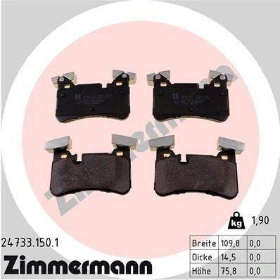 Billede af ZIMMERMANN 24733.150.1 Bremseklodser Forberedt til slidindikator Billede svarer leveringsomfang MERCEDES BENZ: E klasse T modell, Sedan