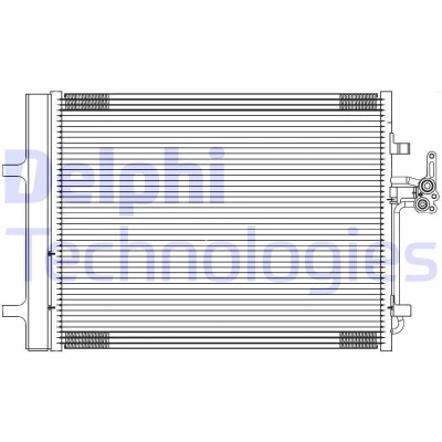 Billede af DELPHI TSP0225689 Kondensator med tørrer 18 14 585 FORD: MONDEO 4 Turnier, S Max Mk1, Galaxy Mk2 MPV, VOLVO: V70 3, V60 I, XC60 I