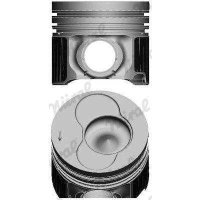Billede af NÜRAL 87 421000 10 Motor Stempel 81 for cylinder 1, 2 med bøsning til bolthul, kølekanal, stempelringholder