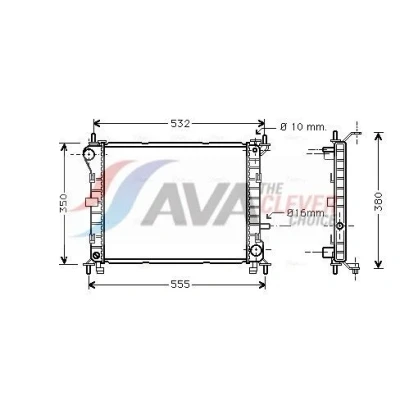 Billede af AVA COOLING SYSTEMS FD2263 Radiator Aluminium 450mm 348mm 22mm uden ekspansionsbeholder Loddet køleripper