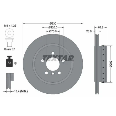 Billede af TEXTAR PRO+ 92265925 Bremseskiver BMW: 5 Touring, Sedan