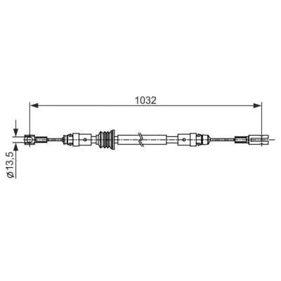 Billede af BOSCH 1 987 482 548 Håndbremsekabel 1032 RENAULT: MASTER 3 Bus