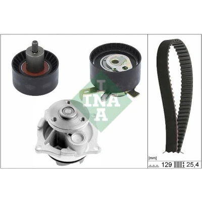 Billede af INA 530 0066 30 vandpumpe + Tandremssæt med FORD: MONDEO 2 Kombi, Focus Mk1 Hatchback, Stationcar
