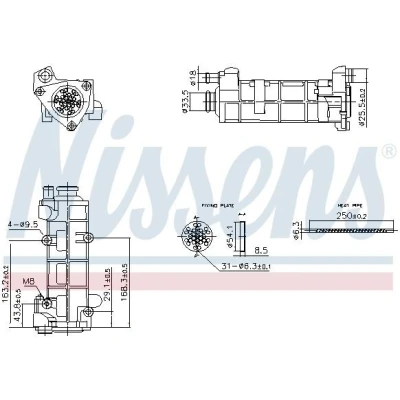 Billede af NISSENS 989458 EGR køler uden undertryk bypass CITROËN: Jumper II Van
