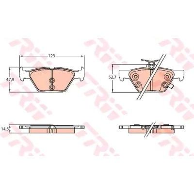 Billede af TRW GDB3639 Bremseklodser med akustisk advarsel for slid SUBARU: Outback V, IV, WRX Sedan