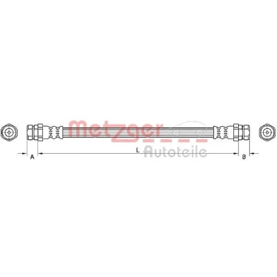 Billede af METZGER 4110883 Bremseslange 498 VOLKSWAGEN: Caddy 3