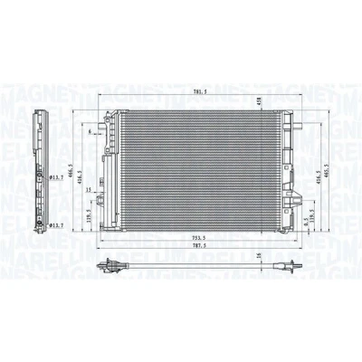 Billede af MAGNETI MARELLI 350203758000 Kondensator med tørrer 626x458x16 458 626 16 MERCEDES BENZ: B klasse