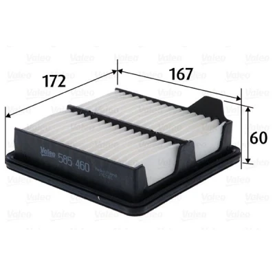 Billede af VALEO 585460 Luftfilter 60 167 172 Filterindsats HONDA: Jazz 3