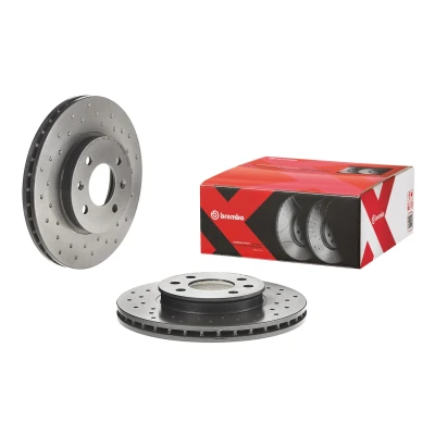 Billede af BREMBO 09.C171.1X Bremseskiver 256 22 4 perforeret/indv. ventileret coatet højkarboniseret med skruer KIA: RIO 3, 3 Stufenheck