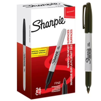 Billede af Sharpie Sprittusch Fine Fastansat Sort 24 Dele Skriveartikler