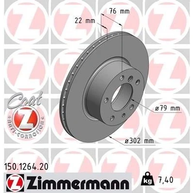 Billede af Bremseskive ZIMMERMANN 150.1264.20