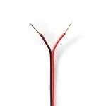 Billede af Højtaler Kabel 2x 0.50 mm² CCA 100.0 m Runde PVC Rød / Sort Folie
