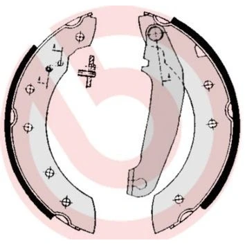 Billede af BREMBO S 86 502 Bremsebakker 203 38 med håndbremsegreb