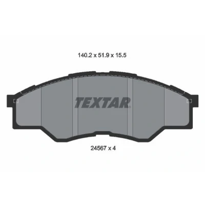 Billede af TEXTAR 2456701 Bremseklodser Ikke forberedt til slidindikator TOYOTA: HILUX 3 Pick up, Pritsche/Fahrgestell (KUN1, TGN3, TGN2, TGN1,