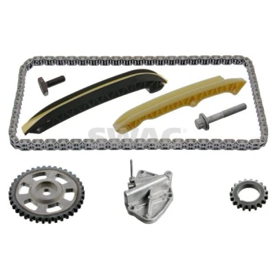 Billede af SWAG 30 94 6365 Styrekædesæt Tandkæde, Lukket kæde SKODA: Fabia 2, VOLKSWAGEN: Fox Hatchback, Polo IV Hatchback