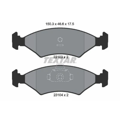 Billede af TEXTAR 2310301 Bremseklodser Ikke forberedt til slidindikator FORD: Puma, ESCORT 4 Cabriolet, Sierra Mk2 Hatchback