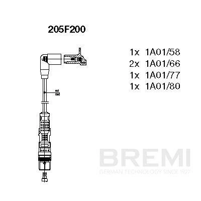 Billede af BREMI 205F200 Tændkabelsæt 5 uden holder VOLKSWAGEN: Bora Sedan, Golf 4 Variant