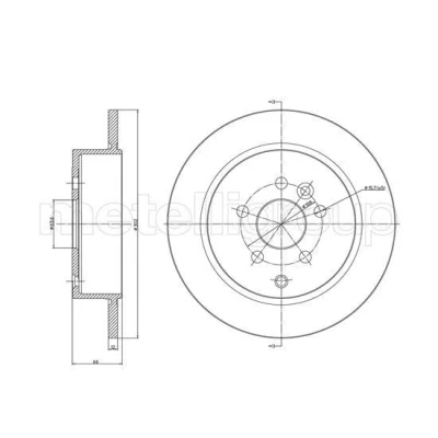 Billede af METELLI Bremseskive LAND ROVER: Freelander 2 SUV 302,0mm 12,0mm 5 fuldstændigt 23 1052C Bremseskiver, Skivebremser