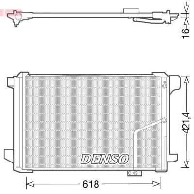 Billede af DENSO DCN17035 Kondensator med tørrer 618x421.4x16 R 134a 618 MERCEDES BENZ: C klasse T modell, E Sedan, modell