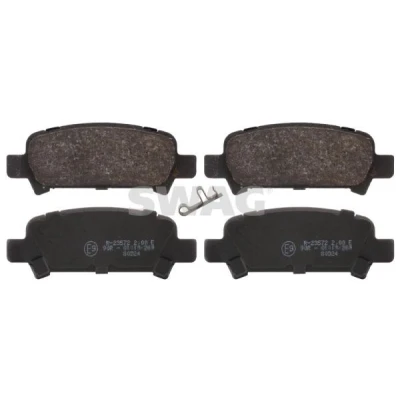 Billede af SWAG 87 91 6659 Bremseklodser bagaksel med akustisk advarsel for slid SUBARU: Forester II, Legacy 4, Impreza II Sedan, MITSUBISHI: Lancer 8 Limousine