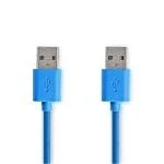 Billede af USB kabel 3.2 Gen 1 A han 5 Gbps Nikkelplateret 2.00 m Runde PVC Blå Plastikpose