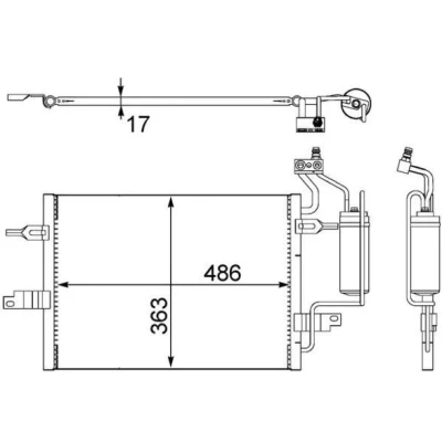 Billede af MAHLE ORIGINAL AC 404 000S Kondensator med tørrer 12 8,6 500 OPEL: Meriva A