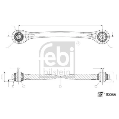 Billede af FEBI BILSTEIN 185566 Bærearm med leje Bagaksel venstre, foran, nede, ydre krydsarm Aluminium AUDI: e tron