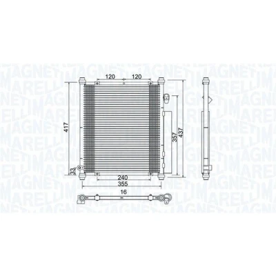 Billede af MAGNETI MARELLI 350203907000 Kondensator med tørrer 355x417x16 417 355 16