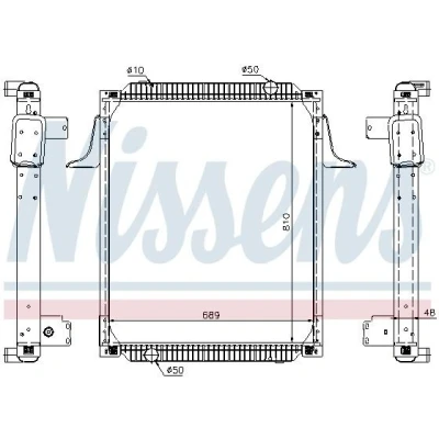 Billede af NISSENS 67257 Radiator Aluminium 810 708 48 med ramme Loddet køleripper