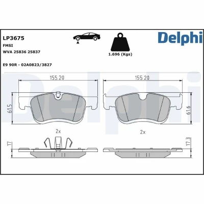 Billede af Bremseklodser DELPHI LP3675
