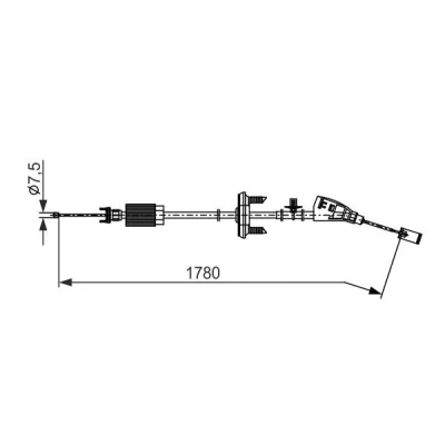 Billede af BOSCH 1 987 482 796 Håndbremsekabel 1780 CITROËN: DS5 Hatchback